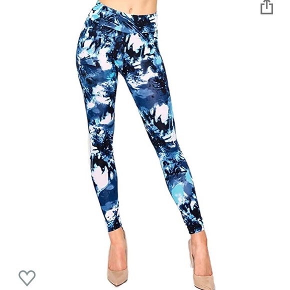 Splat pattern activewear fitness leggings multi - Picture 4 of 5